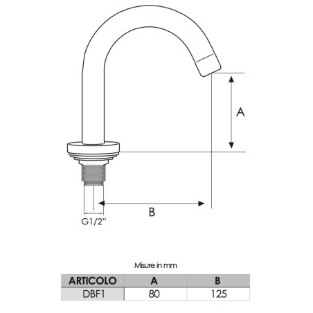 Bec de lavabo chromé 1/2" M | Tecom