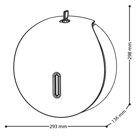 Distributeur de papier toilette rond blanc/gris avec clé 293×298 mm - Deluxe | Tecom