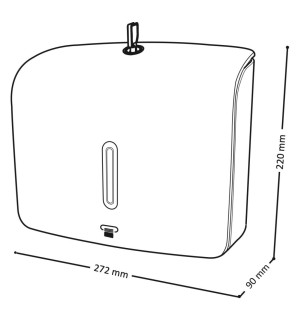 Distributeur d'essuie-tout blanc/gris 300 feuilles avec clé - Deluxe | Tecom