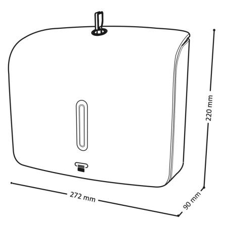 Distributeur d'essuie-tout blanc/gris 300 feuilles avec clé - Deluxe | Tecom