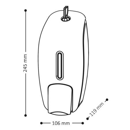 Distributeur manuel de savon noir 800 ml avec clé - Deluxe | Tecom