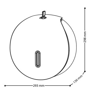 Distributeur de papier toilette noir rond avec clé 293×298 mm - Deluxe | Tecom