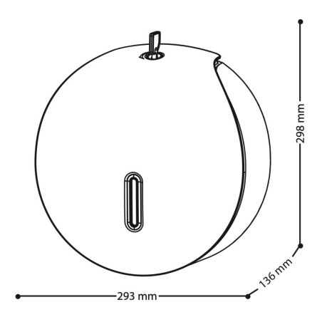 Distributeur de papier toilette noir rond avec clé 293×298 mm - Deluxe | Tecom