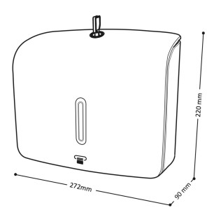 Distributeur d'essuie-tout noir 300 feuilles avec clé - Deluxe | Tecom