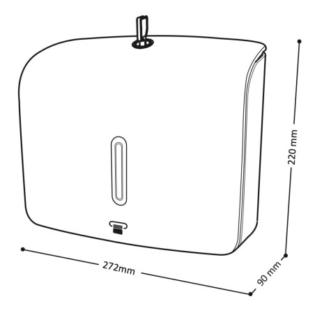 Distributeur d'essuie-tout noir 300 feuilles avec clé - Deluxe | Tecom