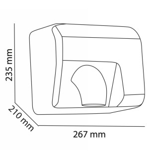 Sèche-mains électrique sensor 2300 W blanc 235×267×210 mm - Arrow | Tecom