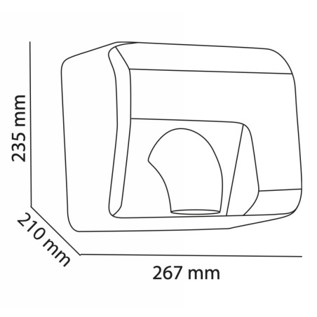 Sèche-mains électrique sensor 2300 W blanc 235×267×210 mm - Arrow | Tecom