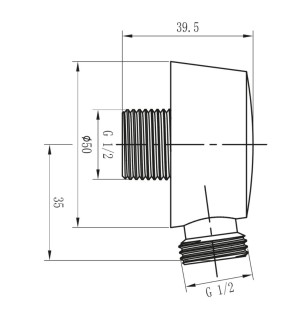 Prise d'eau ronde et plate M 1/2" Gun Metal | Tecom finish