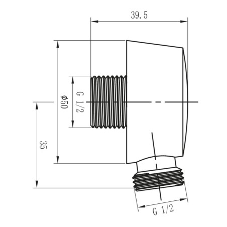 Prise d'eau ronde et plate M 1/2" Gun Metal | Tecom finish