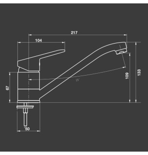 Mitigeur d'évier bec bas Ø40 mm Raccord 3/8" - Intemporel | Tecom