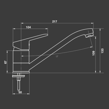 Mitigeur d'évier bec bas Ø40 mm Raccord 3/8" - Intemporel | Tecom