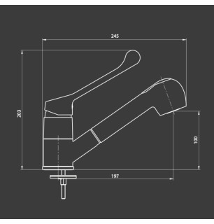 Mitigeur d'évier levier clinique douche extractible 2 jets - Timeless | Tecom