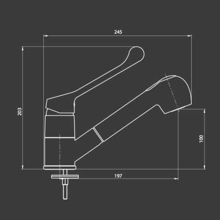 Mitigeur d'évier levier clinique douche extractible 2 jets - Timeless | Tecom