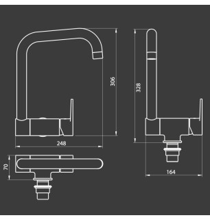 Mitigeur évier sous plan orientable Ø40 mm - Le Mans | Tecom