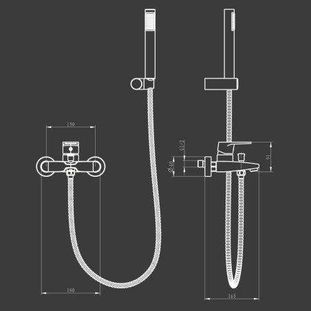 Mitigeur bain-douche duplex Ø40 mm - Montreal | Tecom
