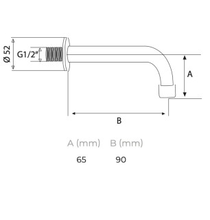 Prise murale chromée 65×90 mm | Tecom