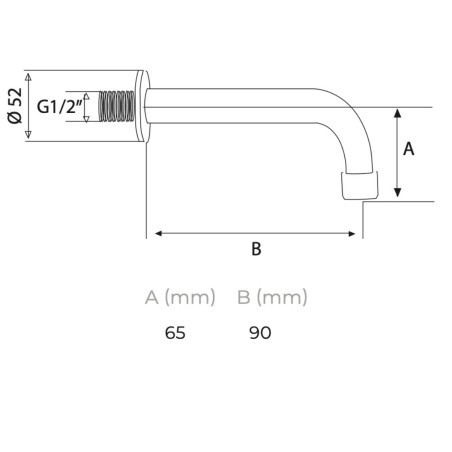 Prise murale chromée 65×90 mm | Tecom