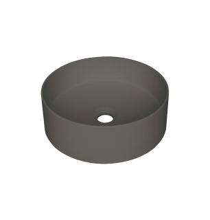 Lavabo rond en granit Ø36 cm avec plan anthracite métallisé - Delia