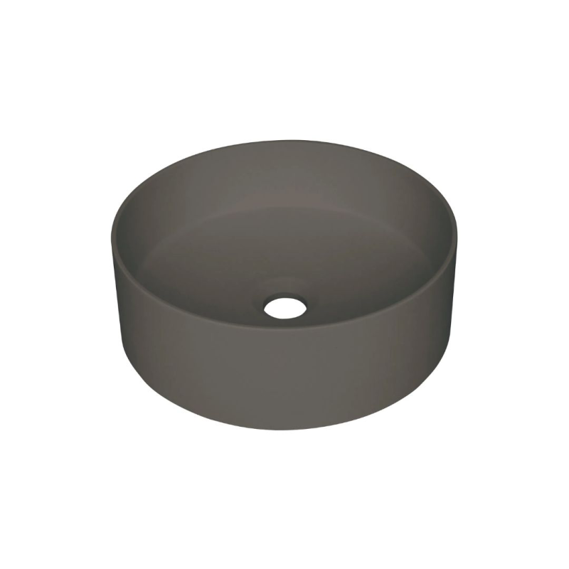 Lavabo rond en granit avec plan de travail Ø36 cm anthracite métallisé - Delia Lavabo rond en granit avec plan de travail Ø36 cm anthracite métallisé - Delia