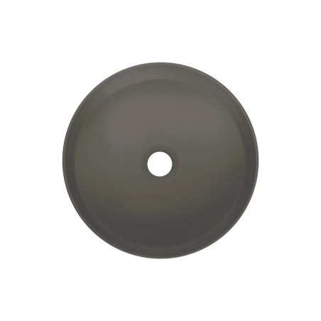 Lavabo rond en granit avec plan de travail Ø36 cm anthracite métallisé - Delia
