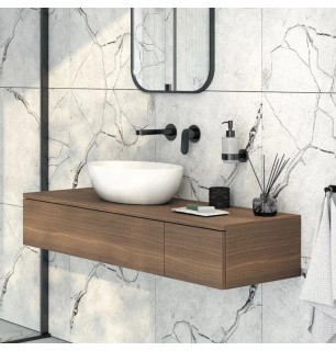 Lavabo ovale à poser en céramique blanche 455 mm - Montain