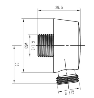 Douille ronde plate à eau M.M. 1/2" laiton noir mat M 1/2 x M 1/2 | Tecom