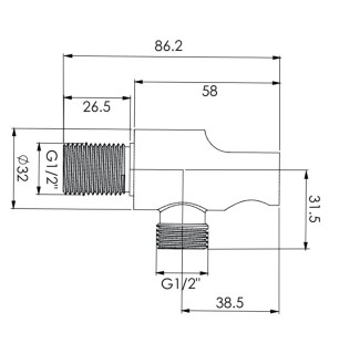 Sortie d'eau ronde avec support M.M. 1/2" laiton noir mat | Tecom