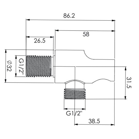 Sortie d'eau ronde avec support M.M. 1/2" laiton noir mat | Tecom