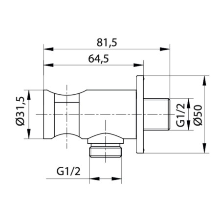 Sortie d'eau ronde avec support latéral noir mat M.M. 1/2" | Tecom