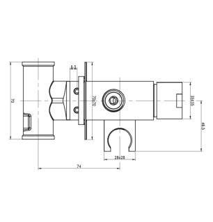 Mitigeur encastré noir mat support intégré M 1/2