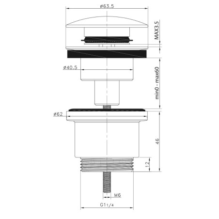 Drainage universel rond click clack bronze 1"1/4 | Tecom