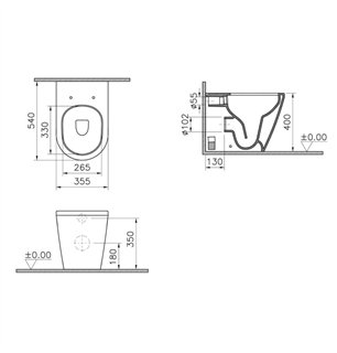 WC en céramique avec siège à fermeture progressive - Integra Round | Vitra