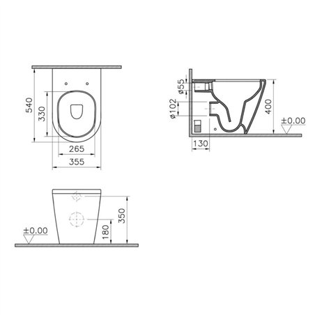 WC en céramique avec siège à fermeture progressive - Integra Round | Vitra