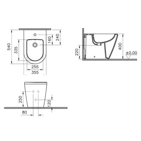 Bidet céramique mural blanc - Integra Round | Vitra