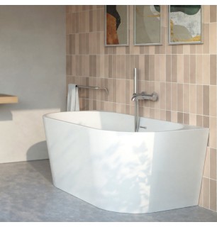 Baignoire acrylique 160 cm avec installation murale ou à poser - Delia