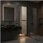 Colonne de salle de bain suspendue 140x30 cm avec 4 étagères en verre coloris chêne clair Caledonia - Soria Colonne de salle de bain suspendue 140x30 cm avec 4 étagères en verre coloris chêne clair Caledonia - Soria