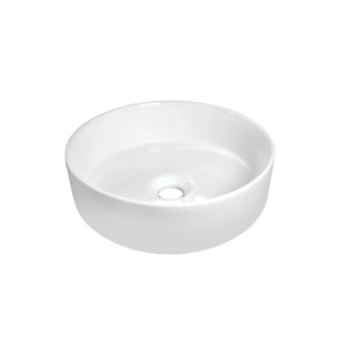 Lavabo à poser rond en céramique blanche 360 mm - Delia