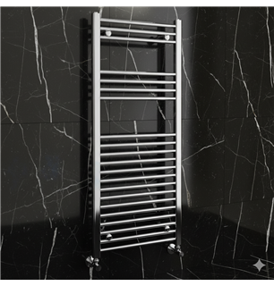 Radiateur sèche-serviettes de salle de bains 112x50 cm chromé avec raccords standard - Aly