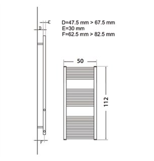 Radiateur sèche-serviettes blanc 120x50 cm avec connexions standard - Opy