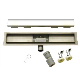 Caniveau de douche de 60 cm en acier inoxydable poli avec siphon inspectable - Inox Style Smart