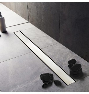 Caniveau de douche en acier inoxydable brillant 80 cm Inox Style Smart