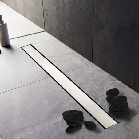 Caniveau de douche en acier inoxydable brillant 80 cm Inox Style Smart