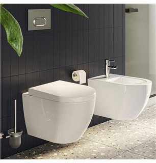 Abattant de WC Softclose blanc avec charnières chromées - série S50 | Vitra