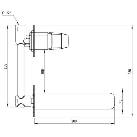Mitigeur monocommande encastré de lavabo finition titane - Vetox