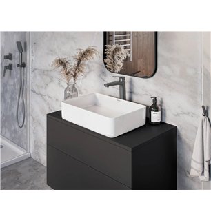 Mitigeur lavabo haut en laiton avec finition couleur titane - Vetox
