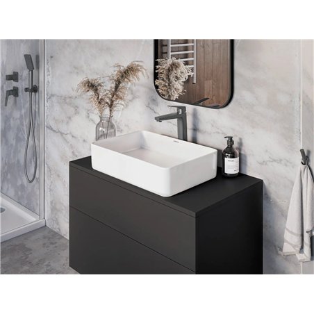 Mitigeur lavabo haut en laiton avec finition couleur titane - Vetox