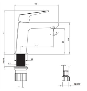 Mitigeur lavabo en laiton chromé - Vetox