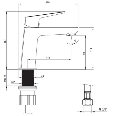 Mitigeur lavabo en laiton chromé - Vetox