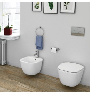 Paire de sanitaires suspendus blanc alpin - RAK One, céramique moderne
