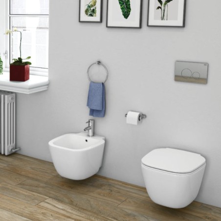 Paire de sanitaires suspendus blanc alpin - RAK One, céramique moderne